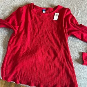 Red Long Sleeve Top